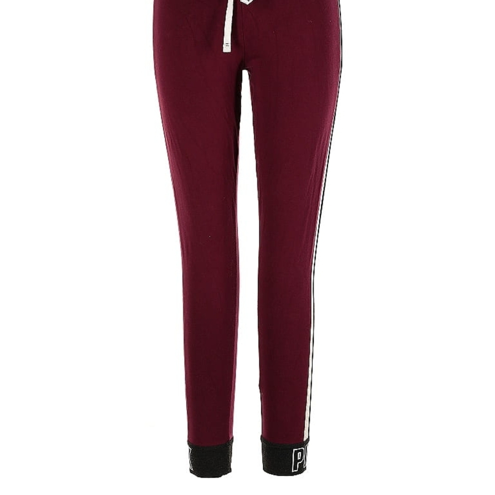 Victoria's Secret Red and Black Leggings with Side Stripe